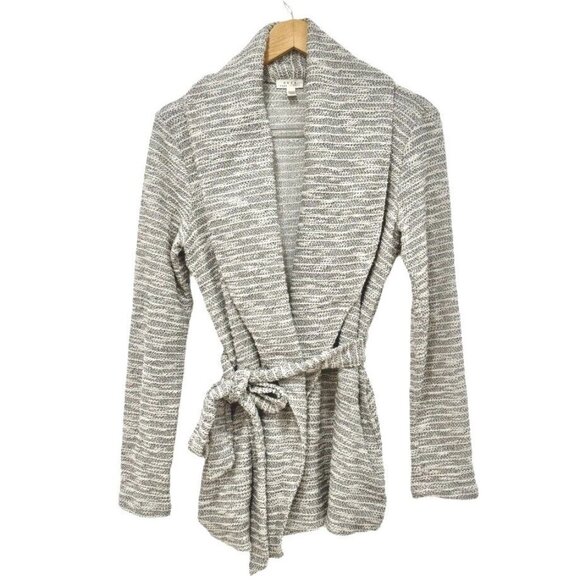 Soft Joie Loretto Slub Knit Shawl Collar Textured Tie Cardigan S Pockets Cozy - Picture 2 of 9